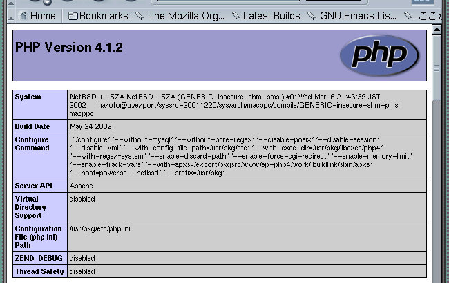 php version-4.1.2 + info.php